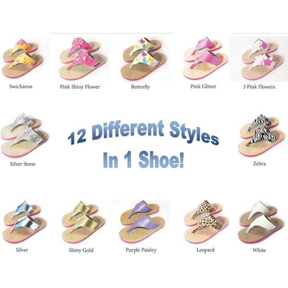 Swicharoos12DifferentStraps toMakeMultiple DesignsFlipFlops🩴Sizes11-12Girls👧🏻 - Picture 9 of 15